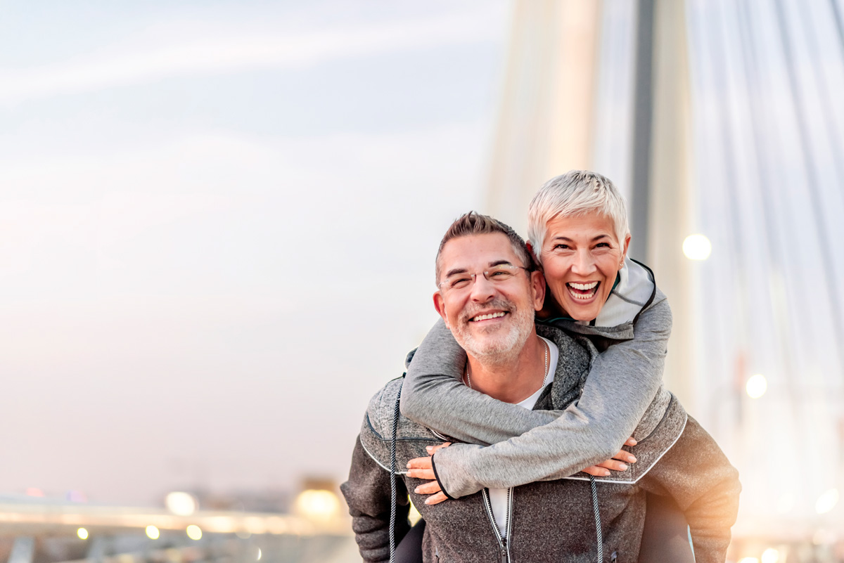 Couple embracing