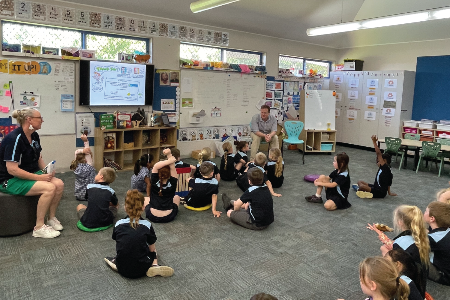 GenesisCare Radiation Oncologist Dr Johnathon Wake visits school in Corowa.