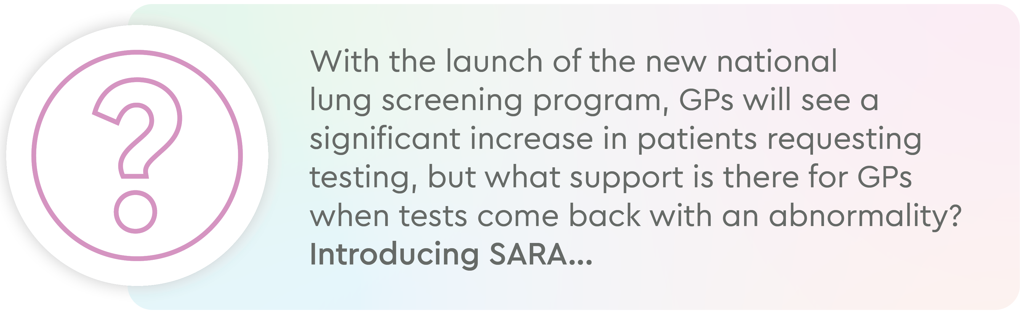 With the launch of the new national lung screening program, GPs will see a significant increase in patients requesting testing