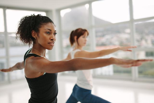 Women doing yoga