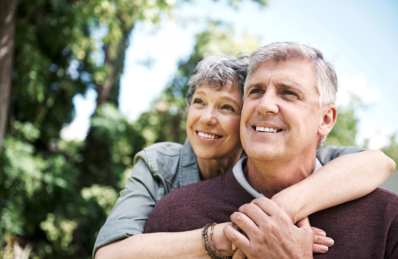 Couple hugging