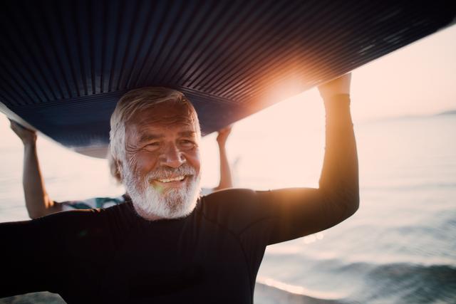 Man holding surf board