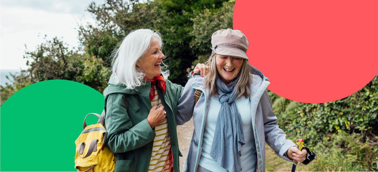 ladies laughing and walking