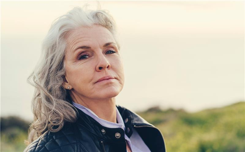 Lady with grey hair