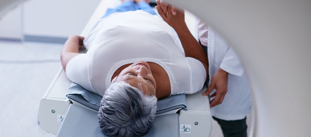 Woman having a scan
