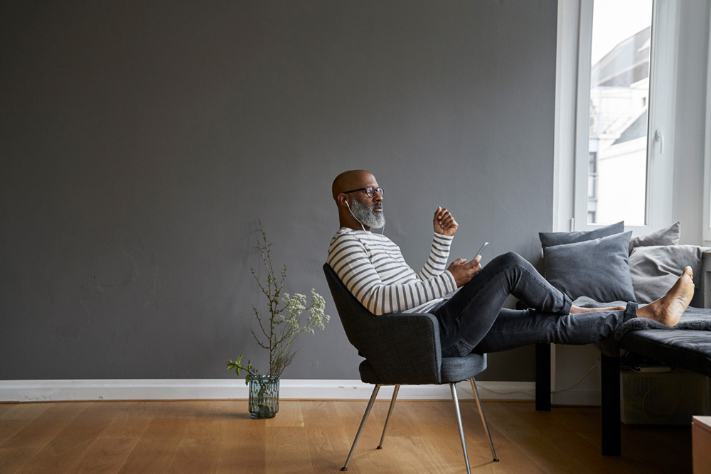 Man sitting on a chair