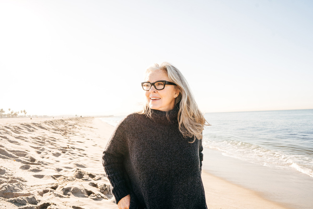 Active seniors on the beach