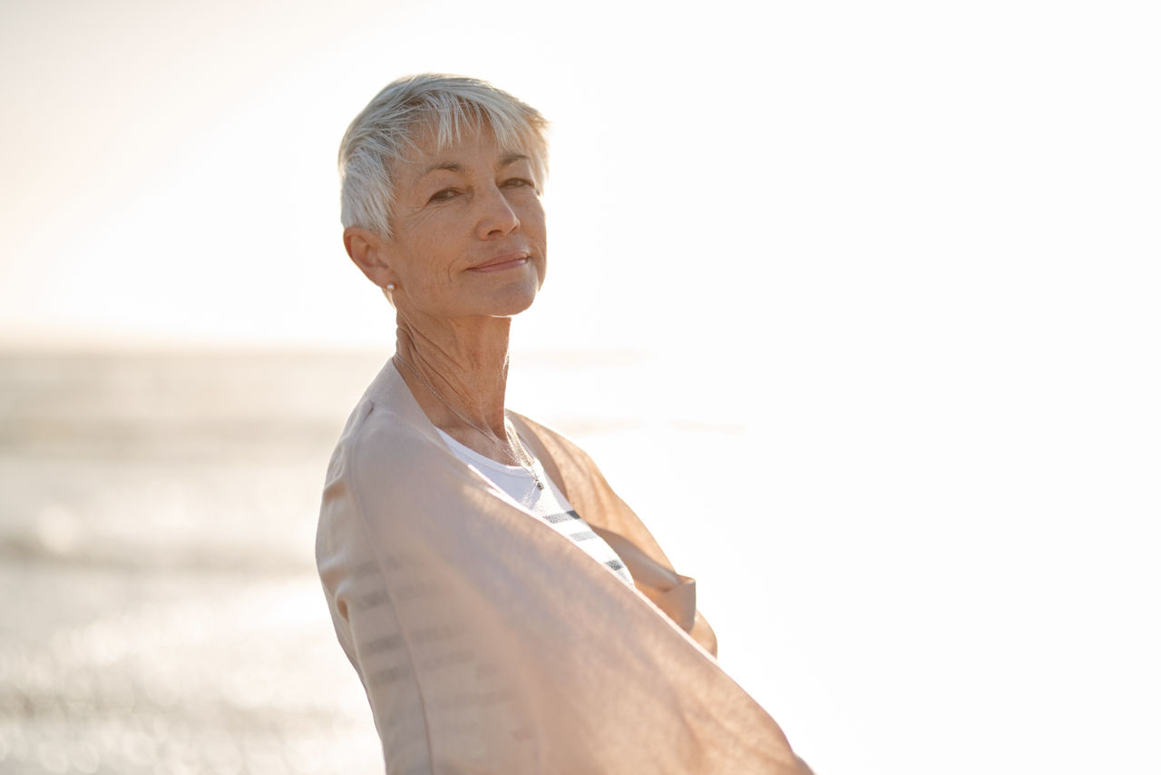 Shot of a senior woman spending a day at the beach