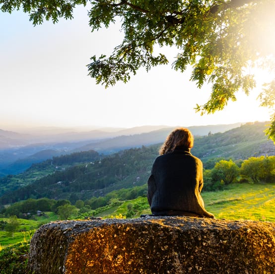 Woman looking at nature view