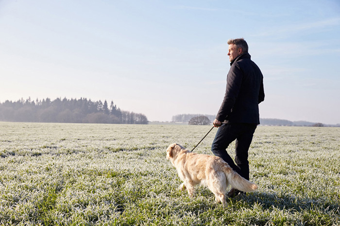 Man walking his dog