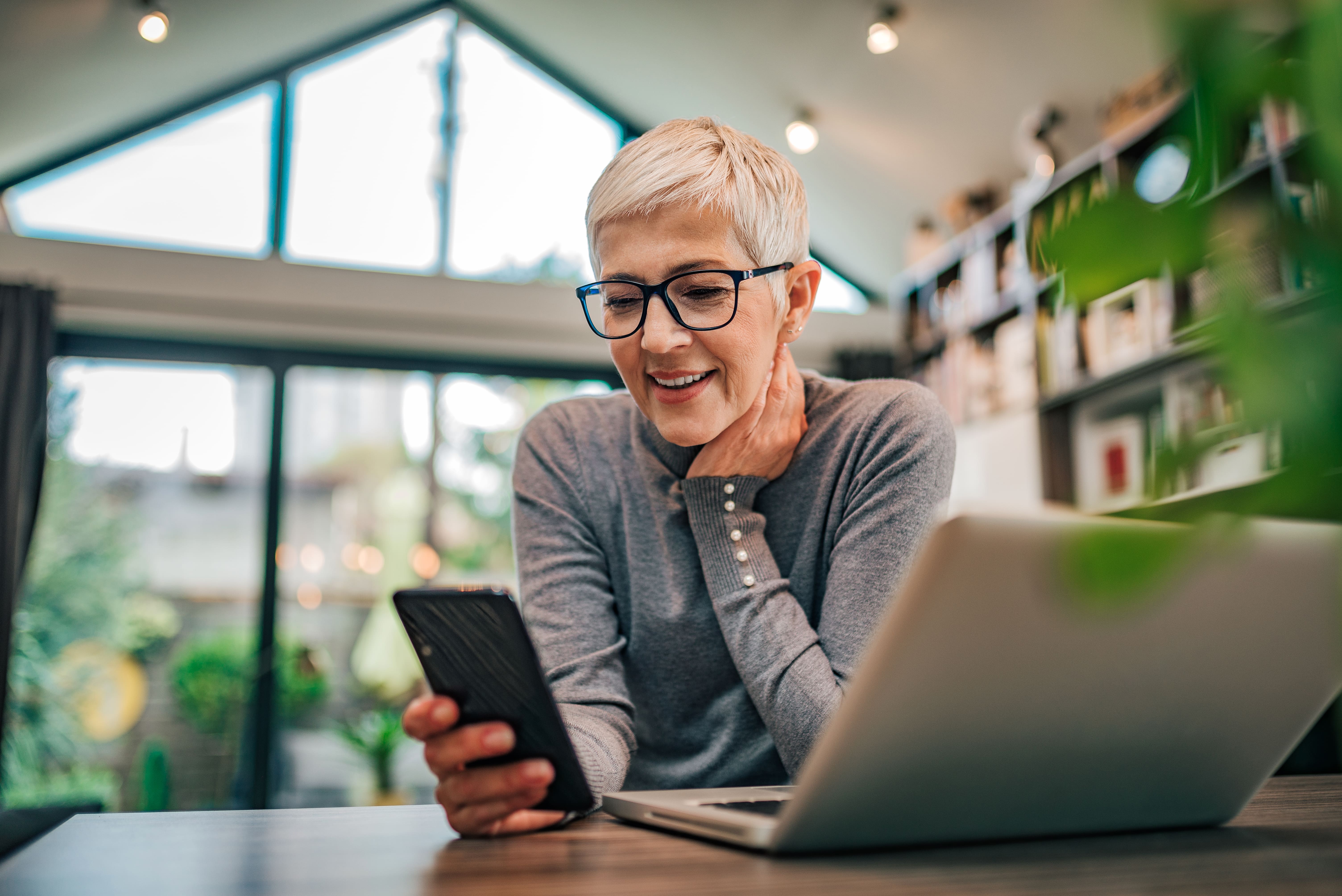 Woman using her phone