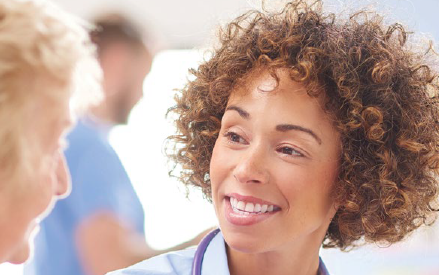 Smiling clinician